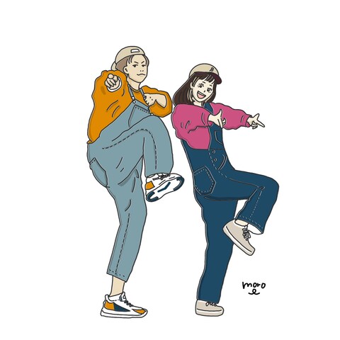 夫婦イラスト作成