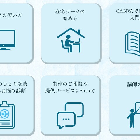 LINEリッチメニュー｜水色で統一したやさしいデザイン