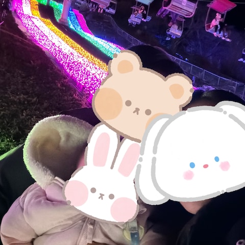 家族でイルミネーションを見に行った写真です