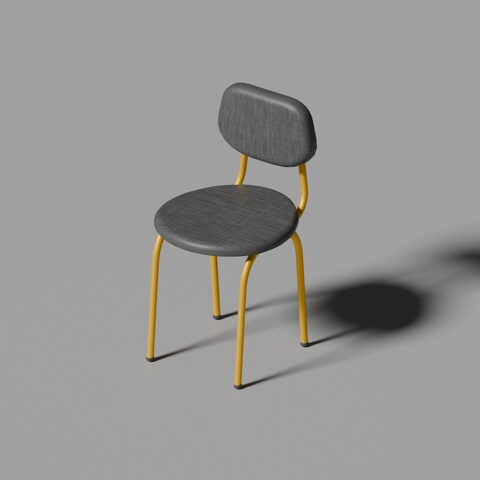黄色がアクセントのモダンチェア