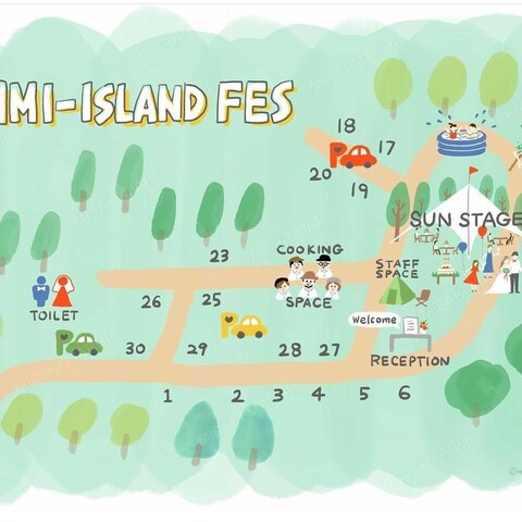 アウトドアウエディング会場のMAPイラスト
