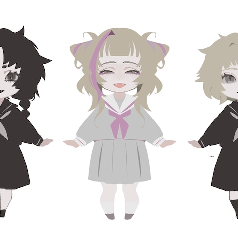 女子高校生キャラクターのデザイン検討