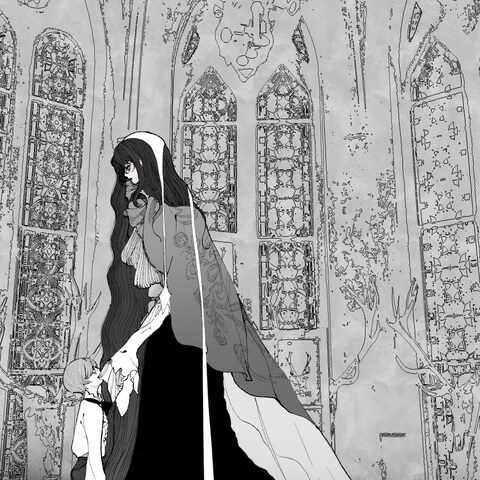 魔女の女と少年のイラスト制作