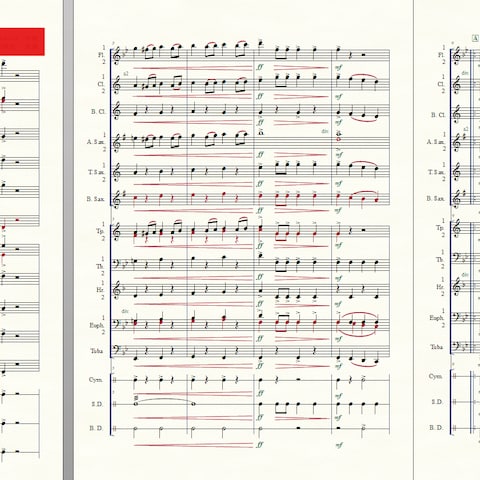 学校にあった吹奏楽譜のデータ化と参考音源の制作