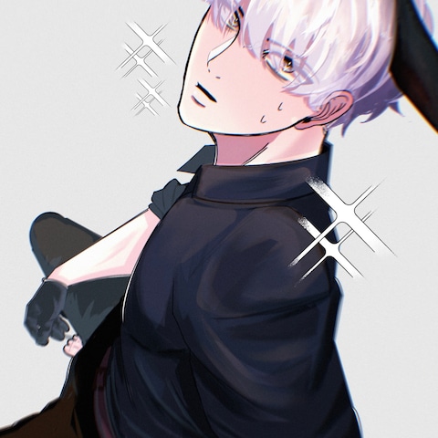 男性キャラクターうさ耳をつけられて上を向くシーン