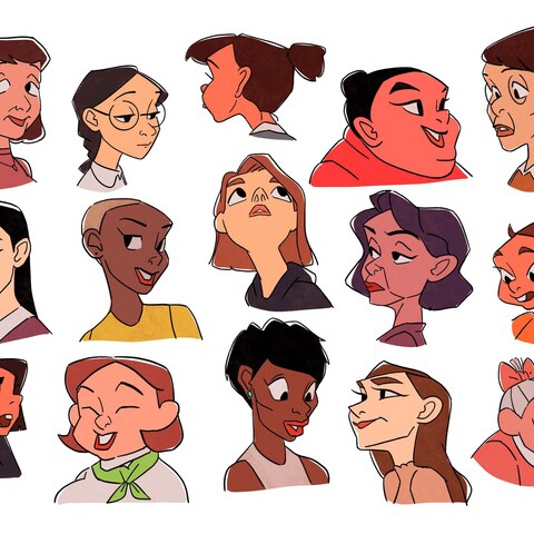 女性のデフォルメイラスト