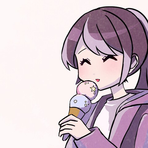 アイスを食べる女の子