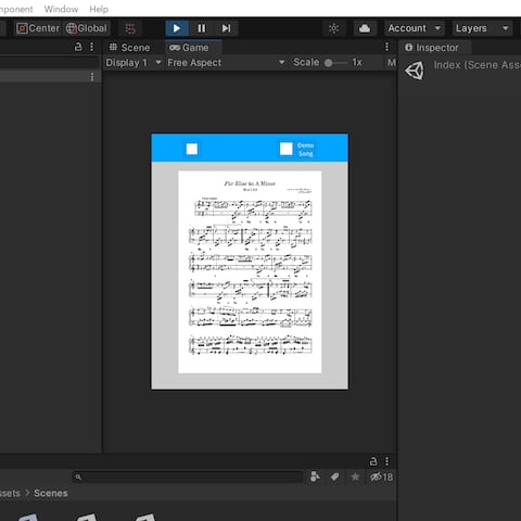 著作権切れの音楽の楽譜表示アプリのテンプレート作成