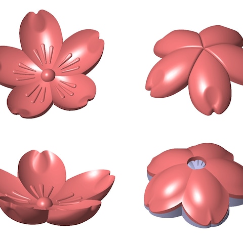 桜の花形状の食品型作成