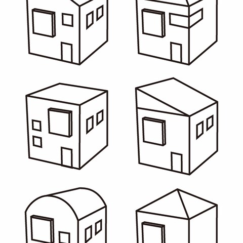 出窓のある家のアイコン