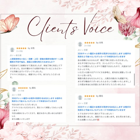 ココナラのクライエント様評価