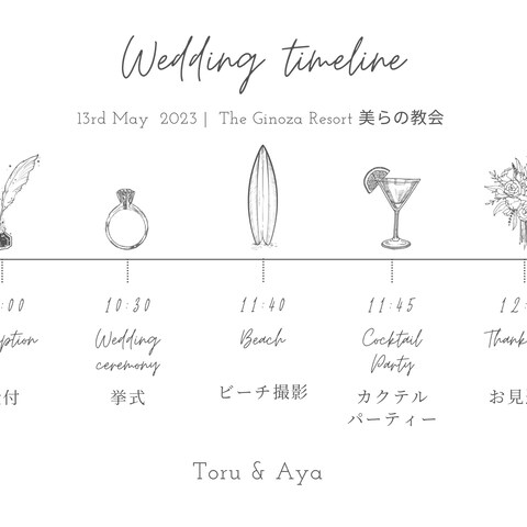 結婚式のスケジュール表の作成
