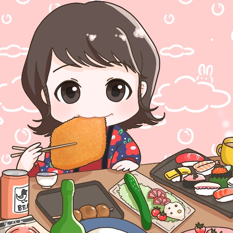 ご飯を食べている女の子のイラスト