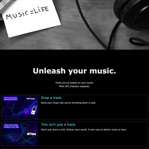 「カードで音楽を贈る」UPTuneのプロモーションサイト制作