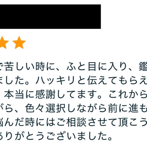 お客様からの評価です