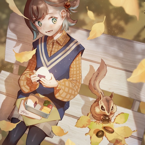 オリジナルイラスト「相席」