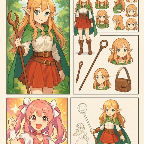 魔法少女風キャラクターイラスト
