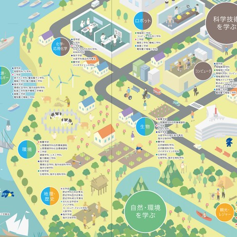 東海大学・大学案内パンフレット用イラスト