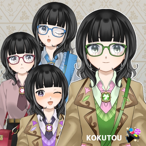 4色カラー・メガネの女の子（nizima販売モデル）