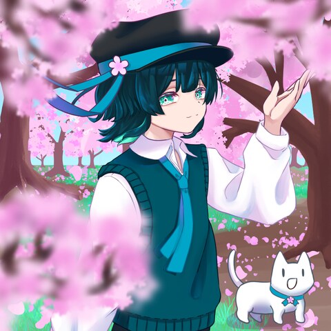 よぞらうぇい お花見イラスト
