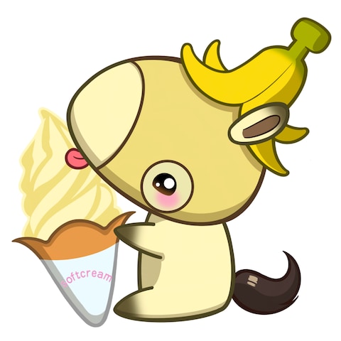 バナナソフトクリームの販促キャラクター