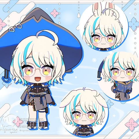ミニキャラLive2D用パーツ分けイラスト