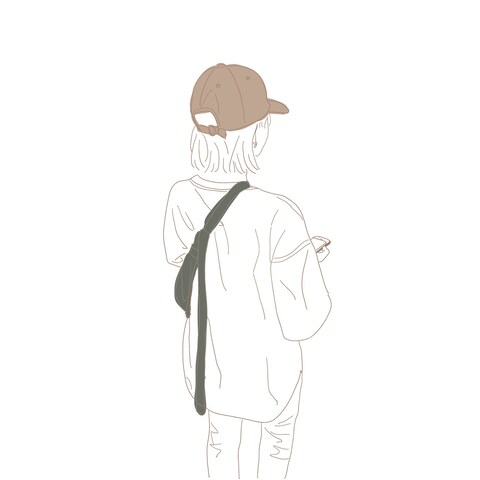 女の子線画イラスト