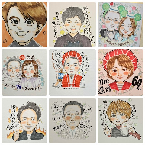 似顔絵色紙バージョン