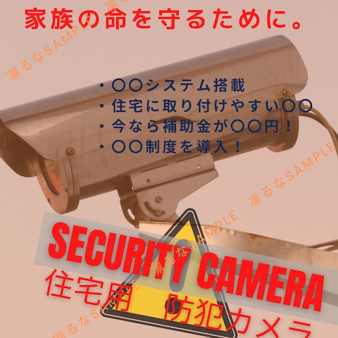 住宅用の防犯カメラのチラシsample