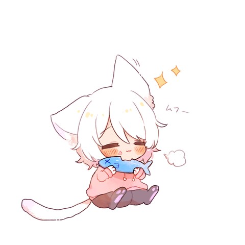 アイコンイラスト(おさかなねこ②)