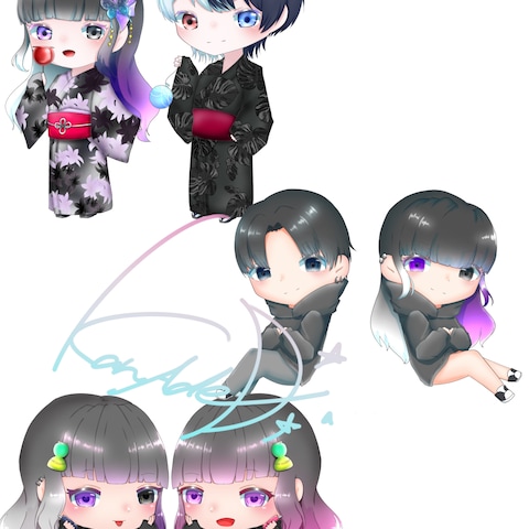 ミニキャライラスト(ペア)
