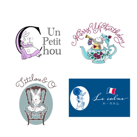 うさぎのイラストを組み込んだロゴデザイン