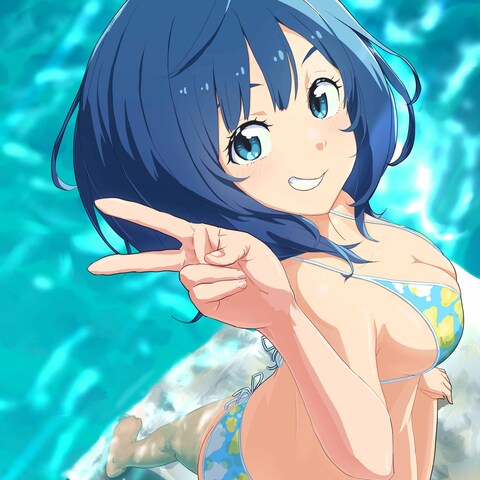 冬にも負けない、水着姿のマケイン八奈見杏菜。