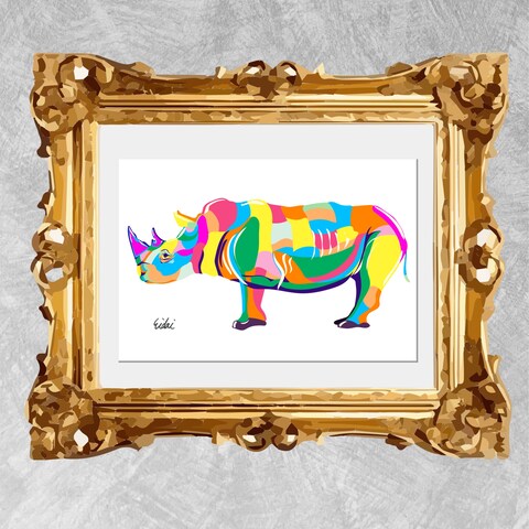 サイのイラスト作成