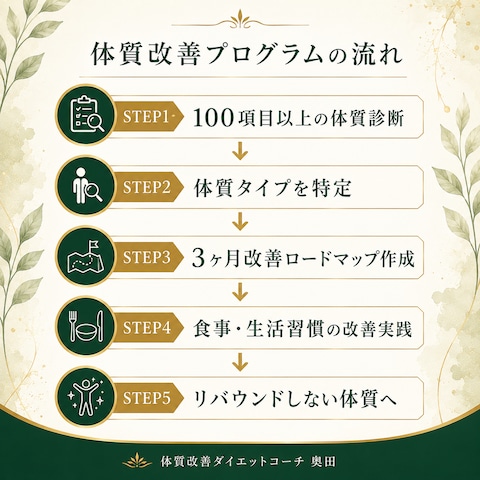 体質改善プログラムの流れ