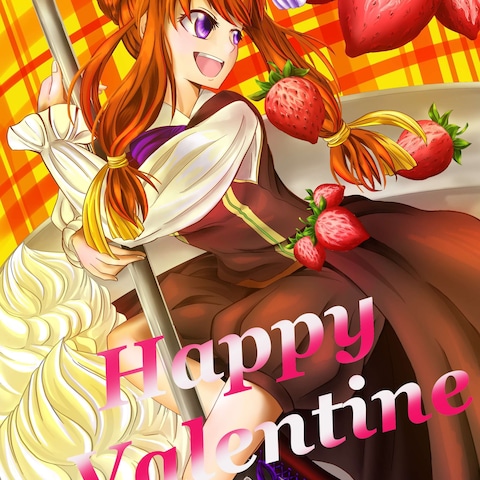 お菓子関連のポスターを想定　バレンタイン企画イラストを制作