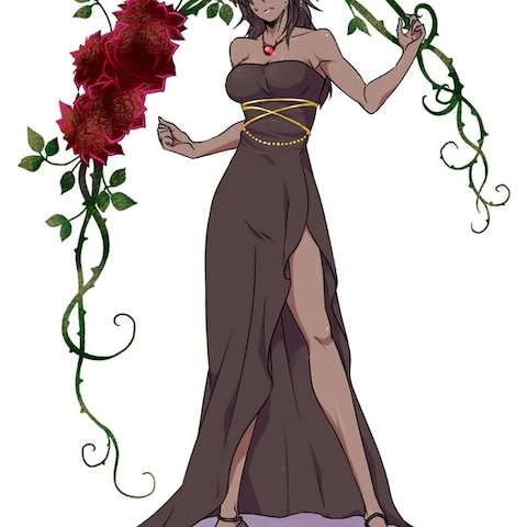 ダークエルフの女性・立ち絵