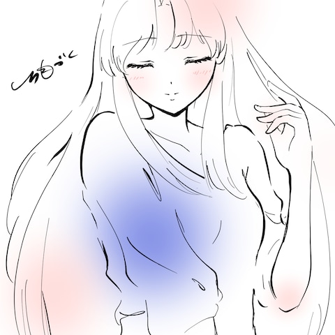 シンプルラインアート女性2