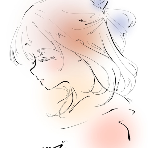 シンプルラインアート女性3