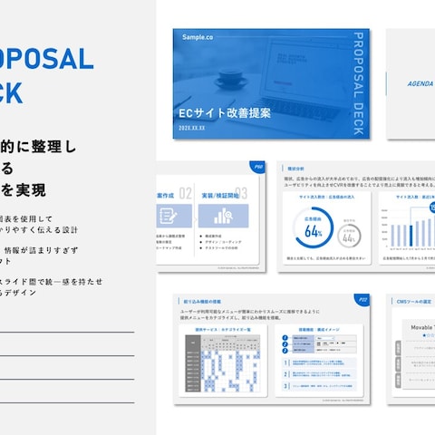 情報量の多さを視覚的に整理し簡潔で効果的に伝わる提案資料