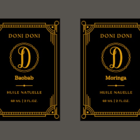 Black And Gold Art Deco Label