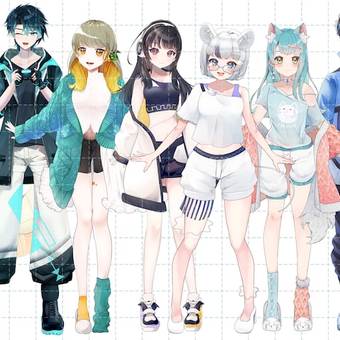 Live2D・Vtuberモデル キャラクターデザイン例