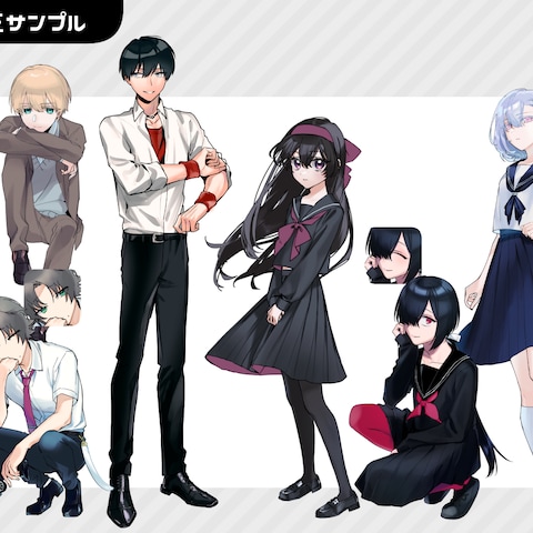自主製作のTRPG立ち絵イラスト（学生服）