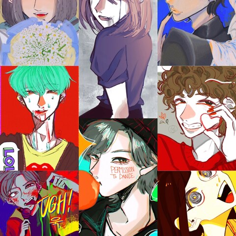 BTSと創作キャラ 落書きまとめ