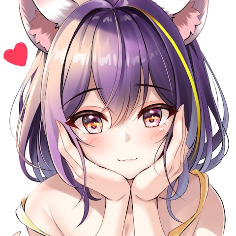 夜ふかしけもガール*可愛いケモミミ女の子イラスト