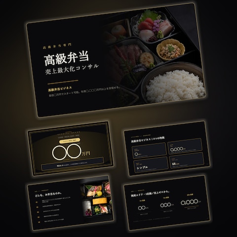 高級弁当ビジネスの営業・提案スライド制作（全32P）