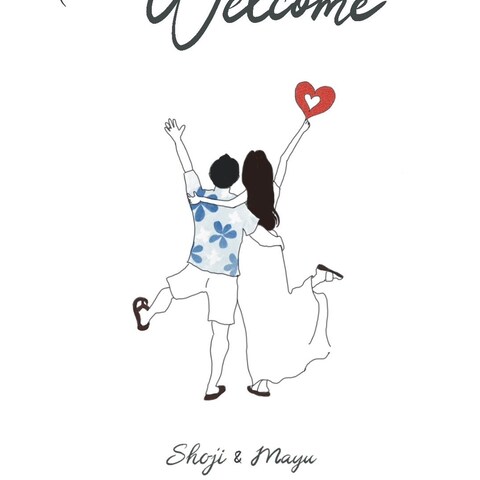 結婚式ウェルカムボードのイラスト作成