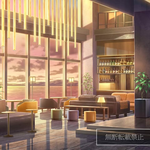 ADV背景風ホテルロビー(夕)