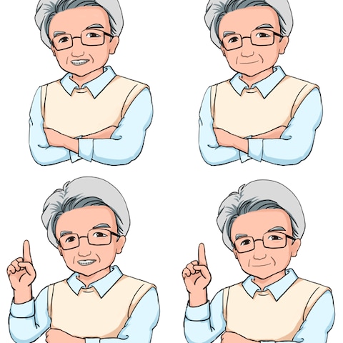 教材用似顔絵イラスト