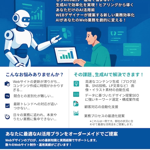 AI活用で業務最適化を推進するA4チラシ制作